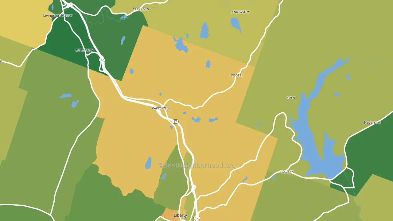 Parksville, NY block-group voter-turnout map