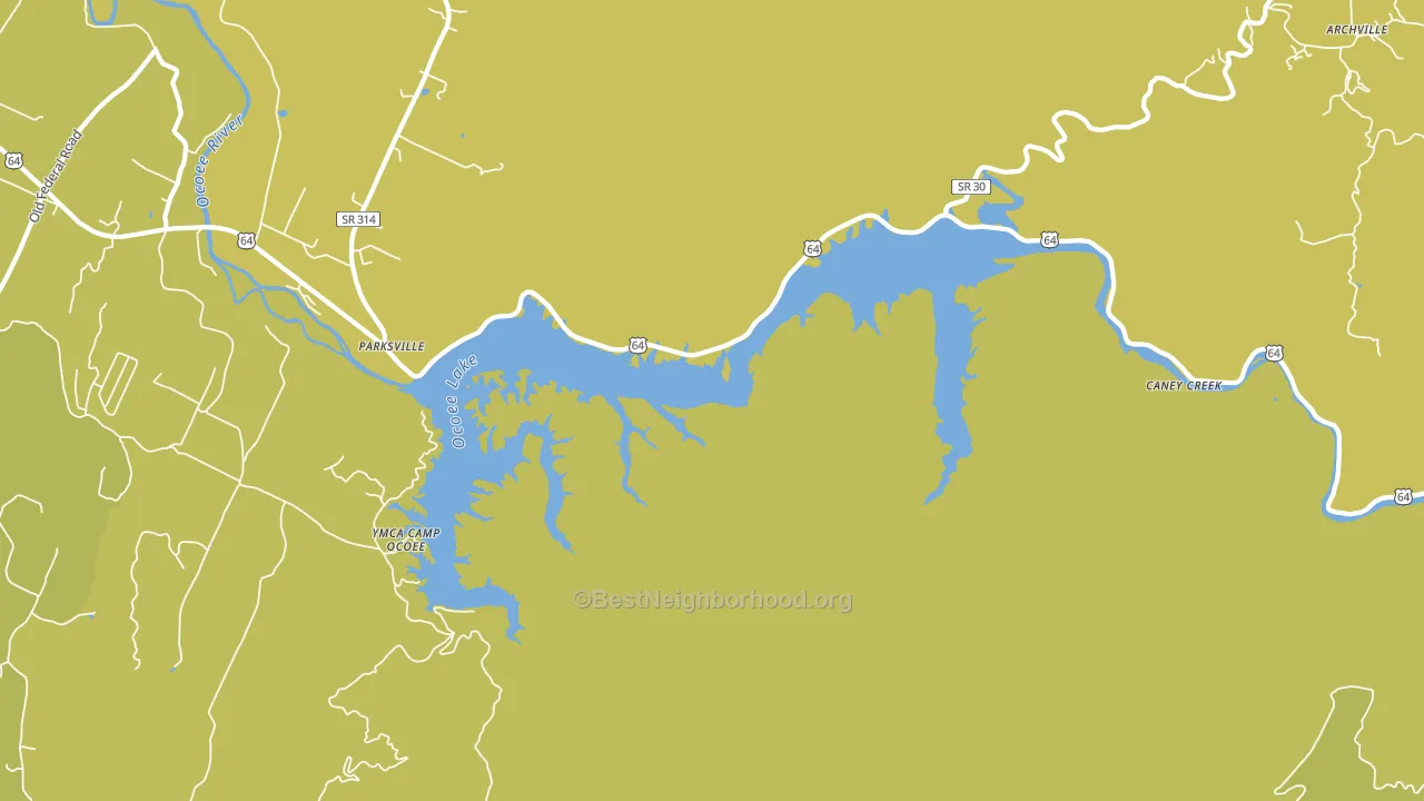 Parksville, TN block-group voter-turnout map