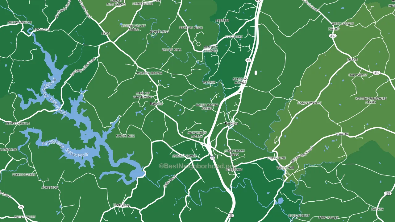 Parkton, MD block-group voter-turnout map