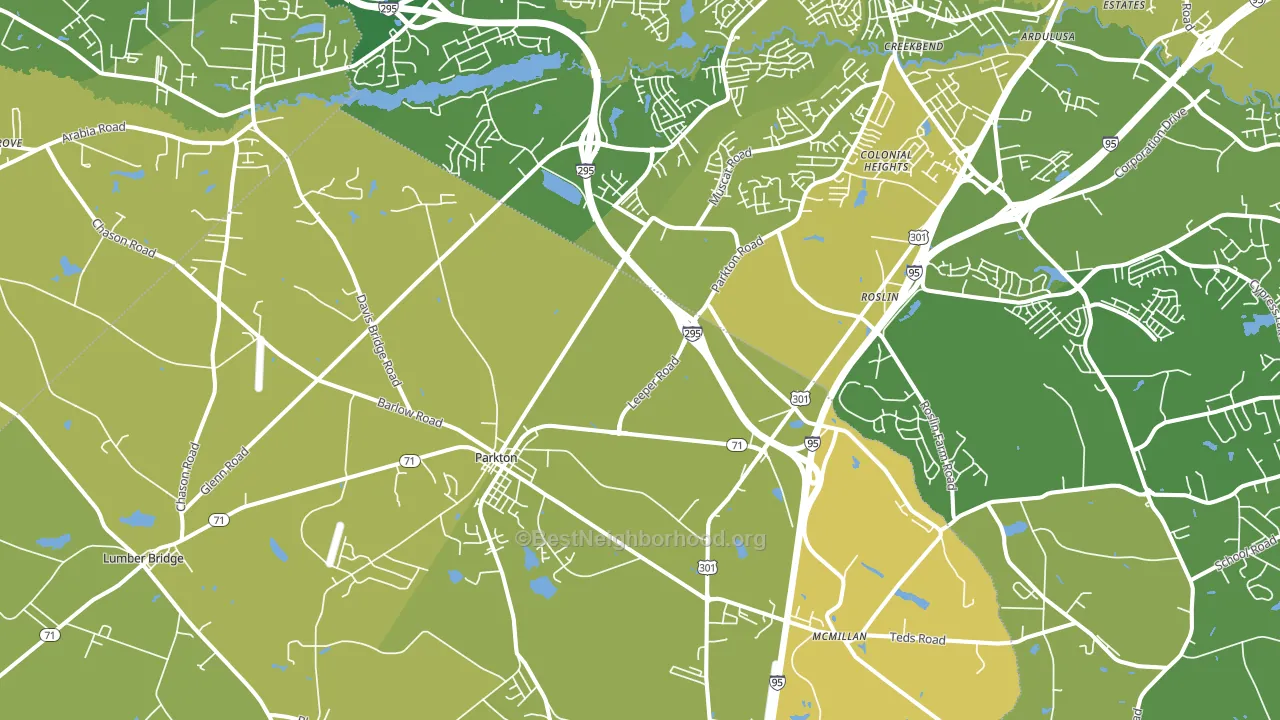 Parkton, NC block-group voter-turnout map