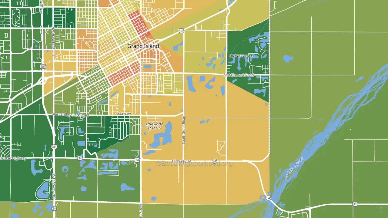Parkview, NE block-group voter-turnout map