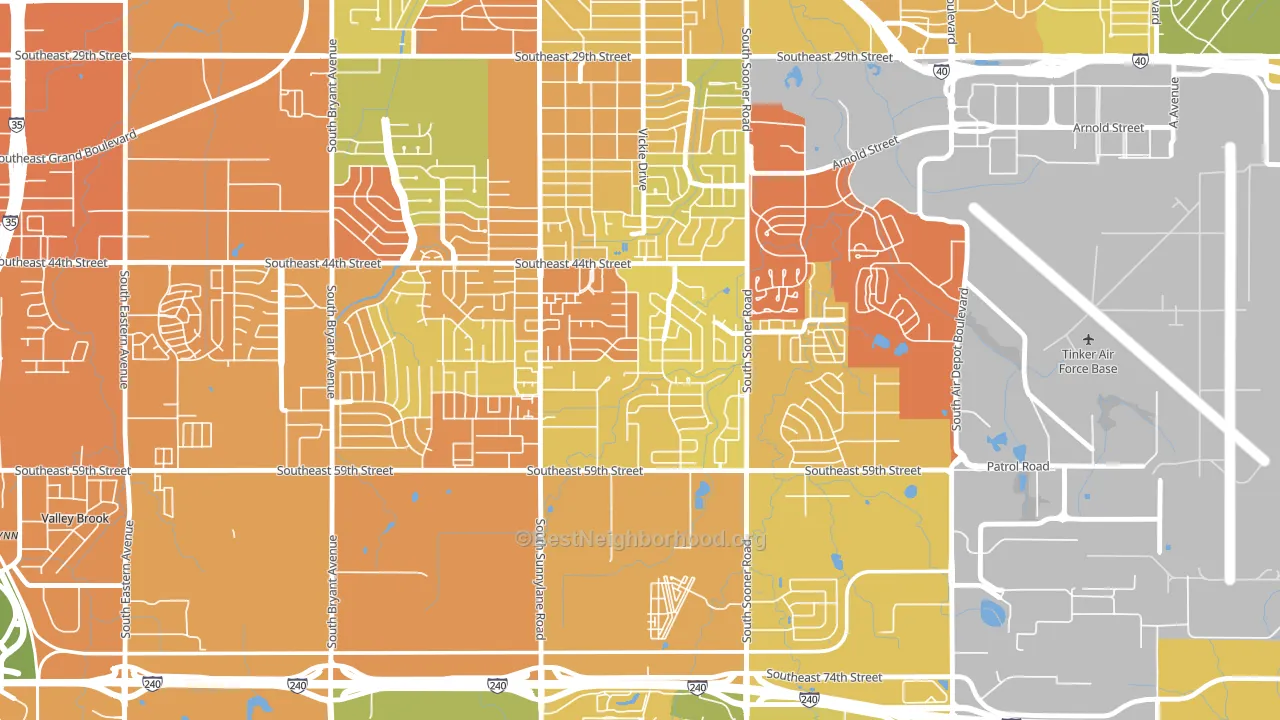 Parkview, Oklahoma City, OK block-group voter-turnout map