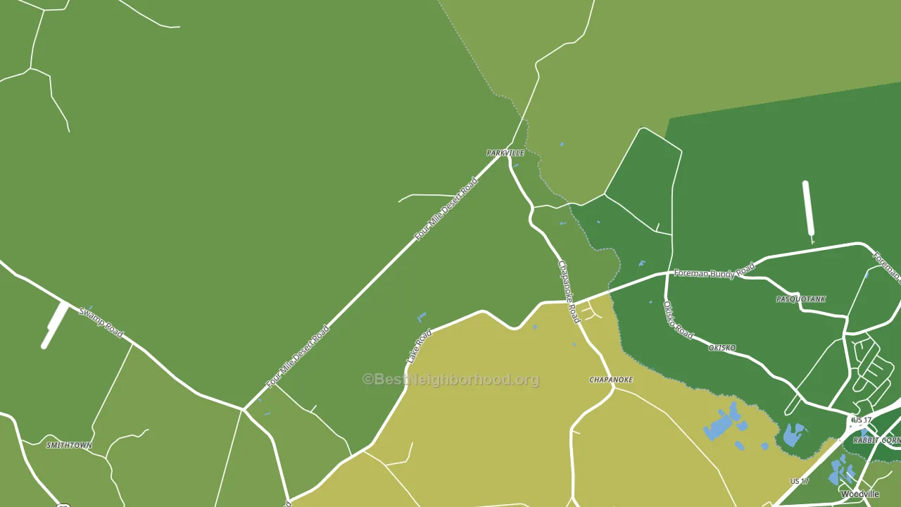 Parkville, NC block-group voter-turnout map