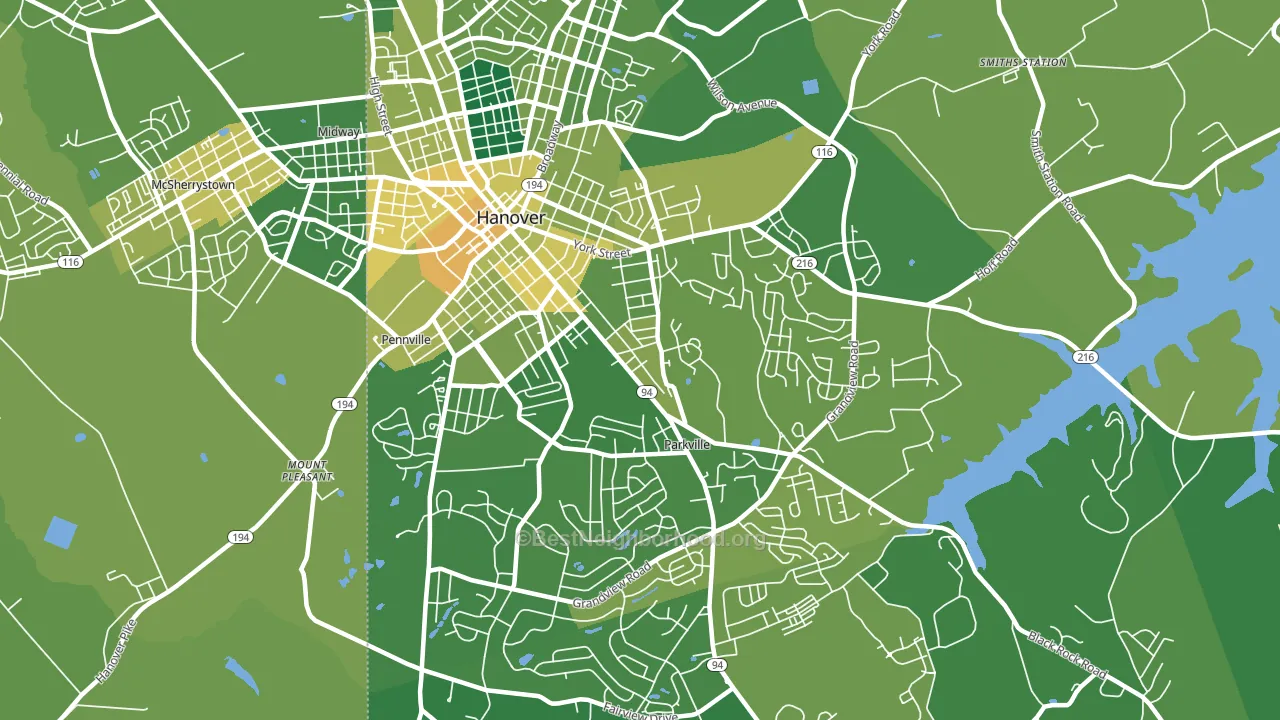 Parkville, PA block-group voter-turnout map