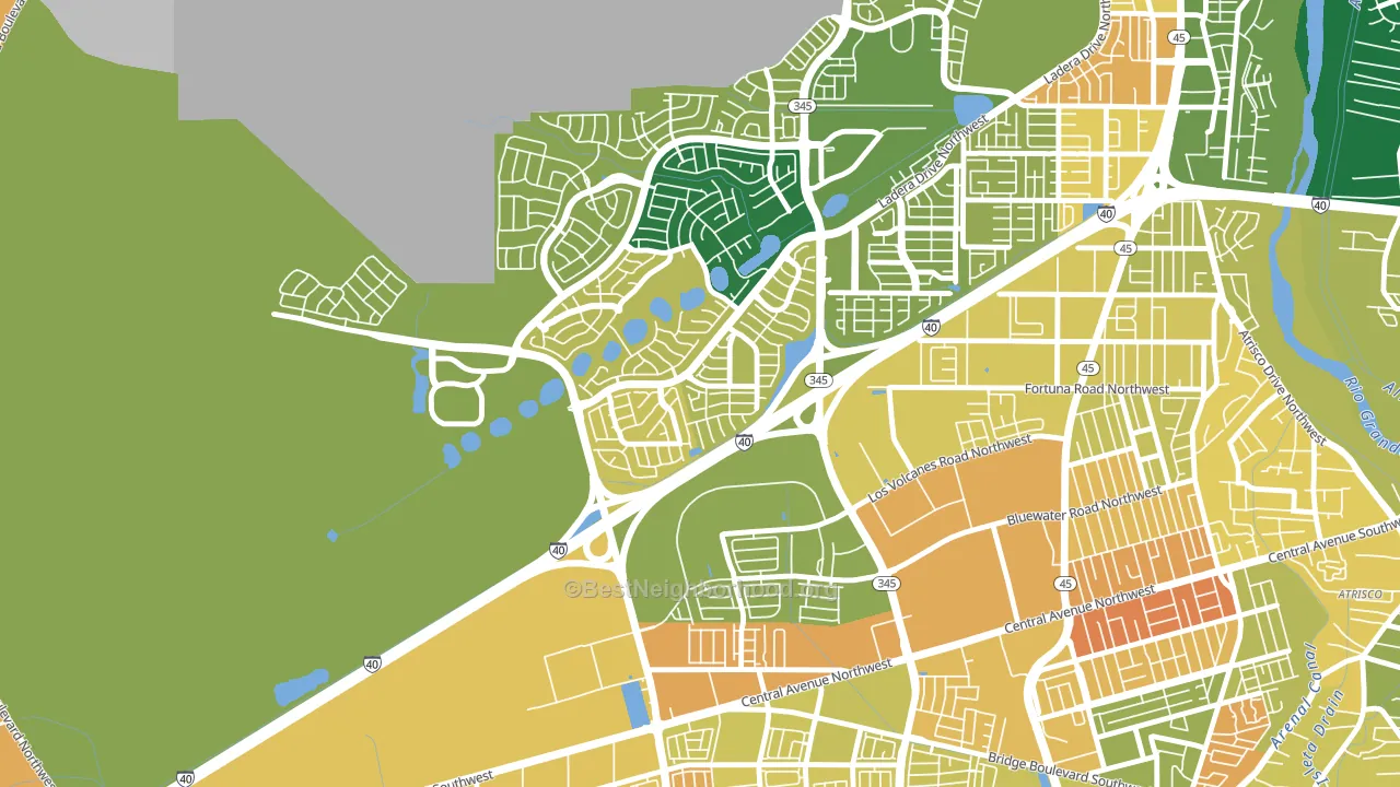 Parkway, Albuquerque, NM block-group voter-turnout map