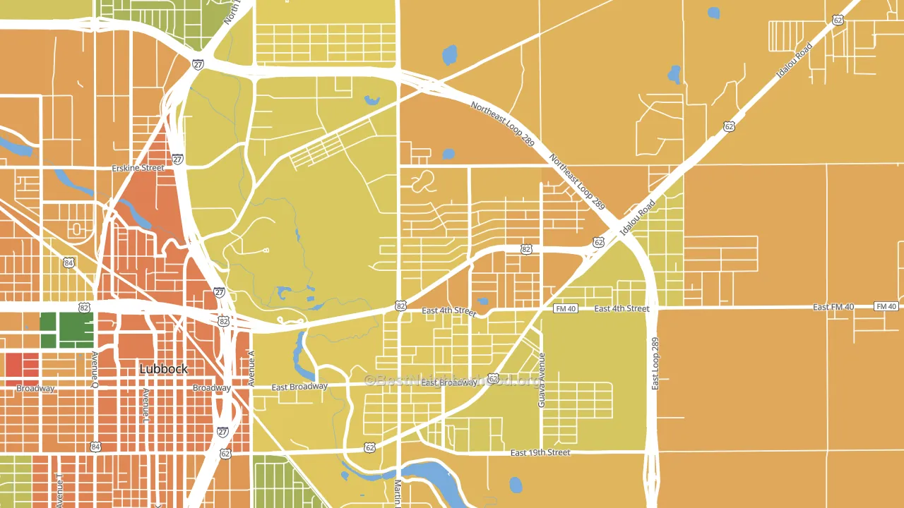 Parkway and Cherry Point, Lubbock, TX block-group voter-turnout map