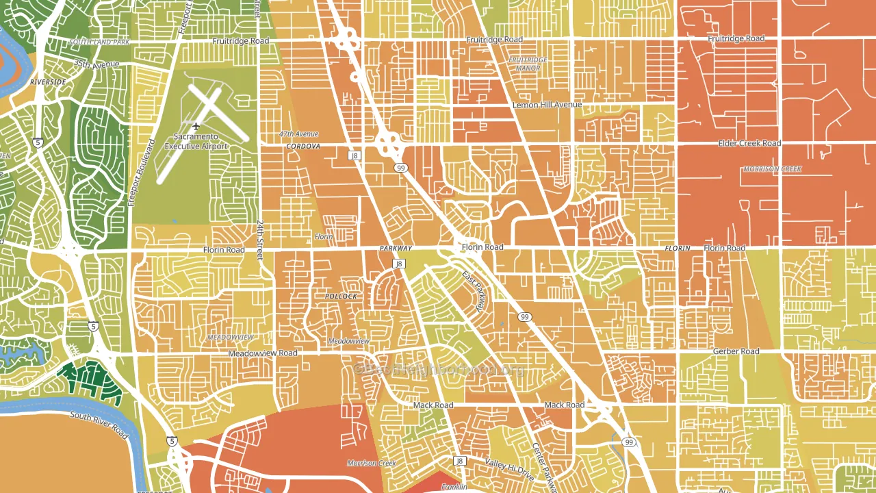 Parkway, CA block-group voter-turnout map