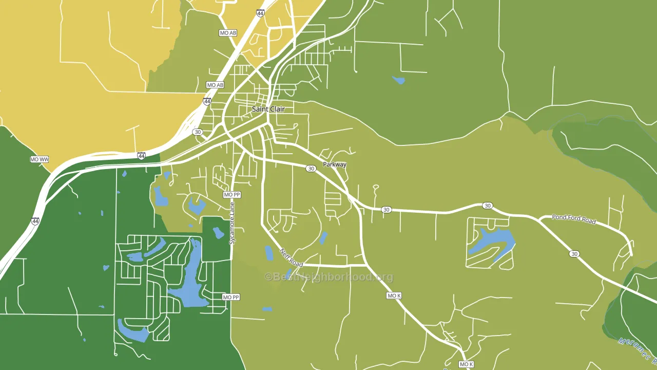 Parkway, MO block-group voter-turnout map