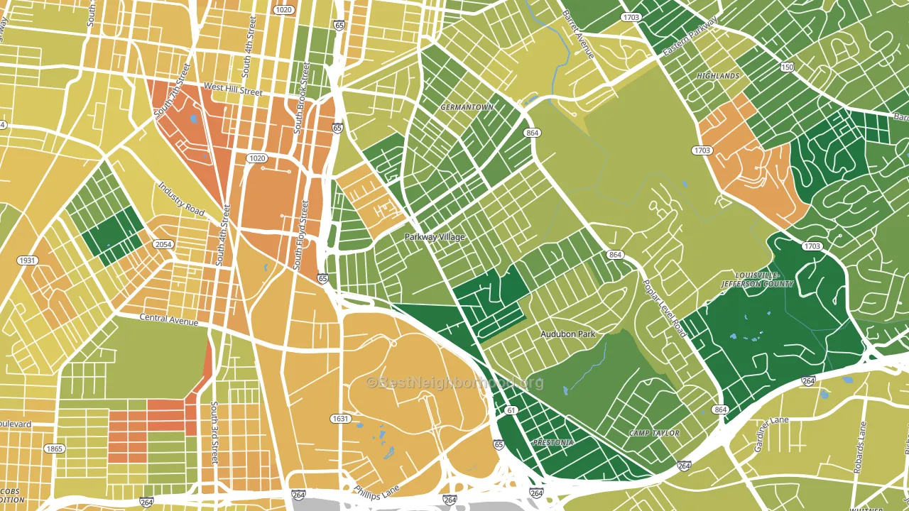 Parkway Village, KY block-group voter-turnout map