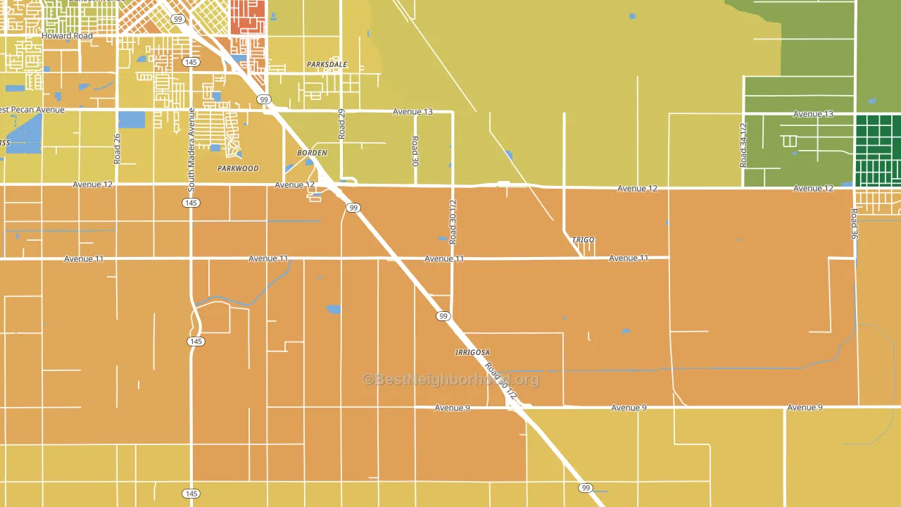 Parkwood, CA block-group voter-turnout map