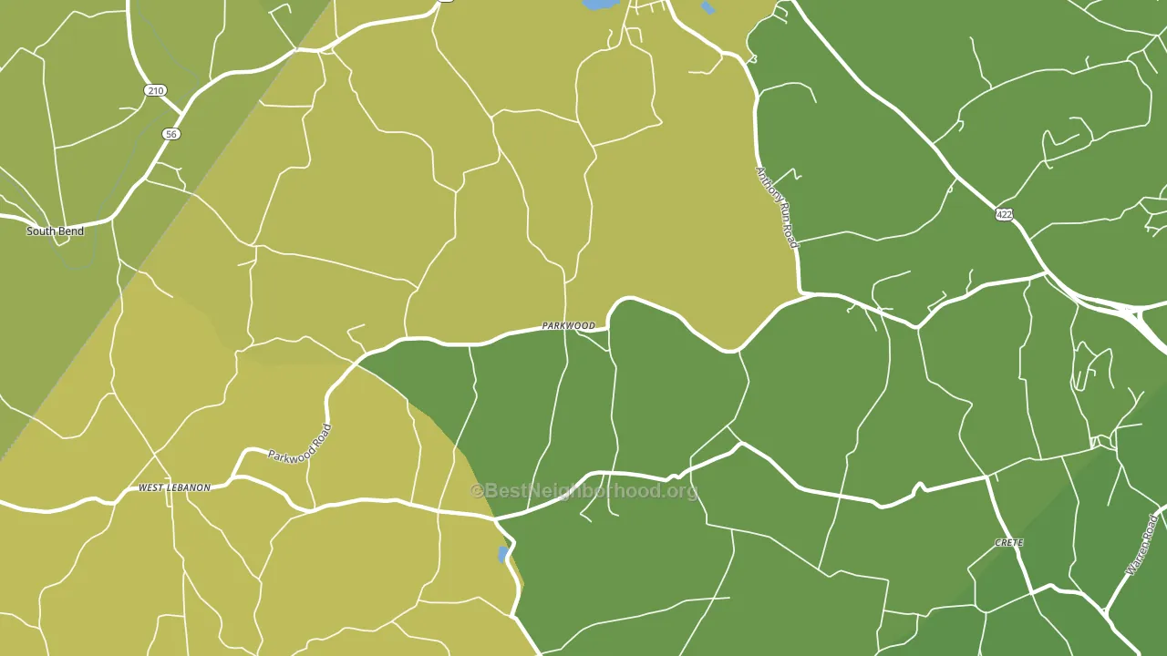 Parkwood, PA block-group voter-turnout map