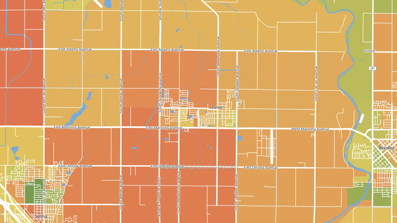 Parlier, CA block-group voter-turnout map