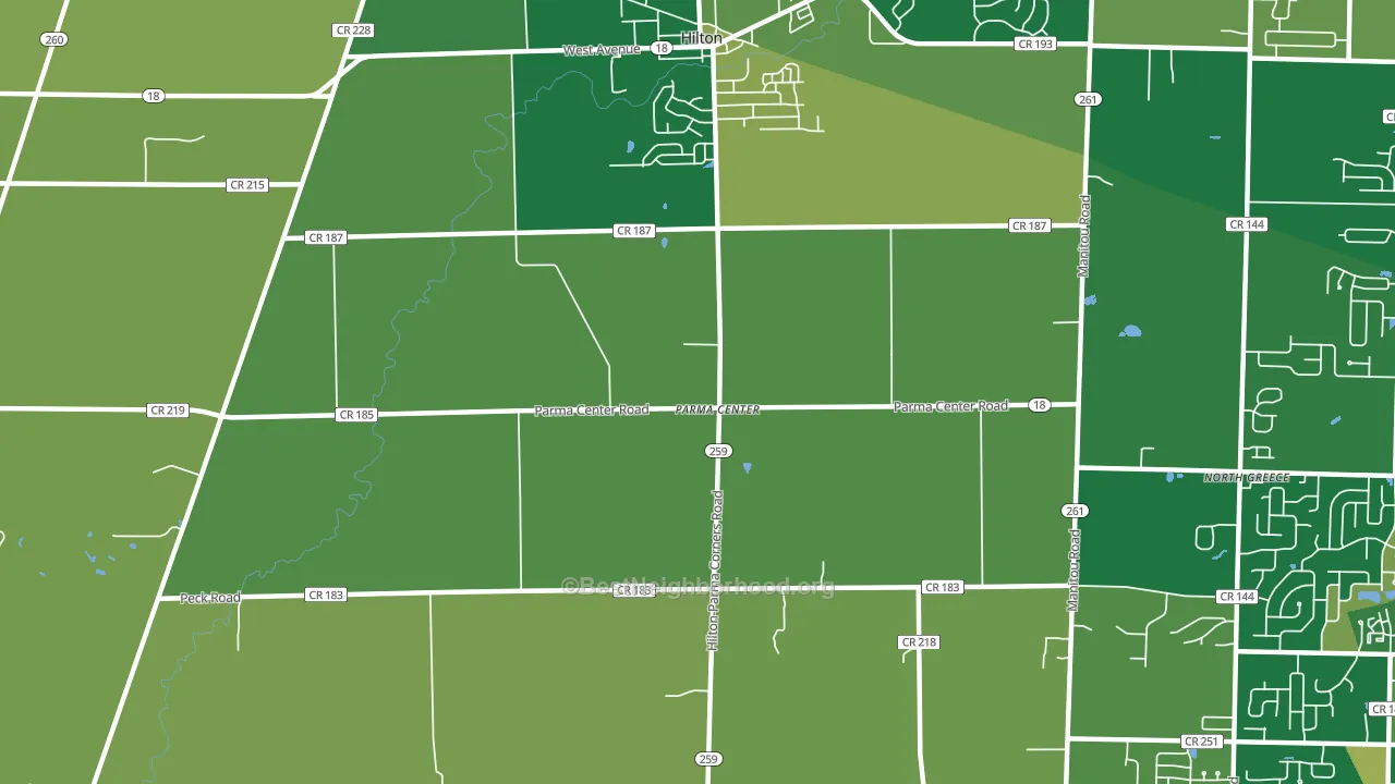 Parma Center, NY block-group voter-turnout map