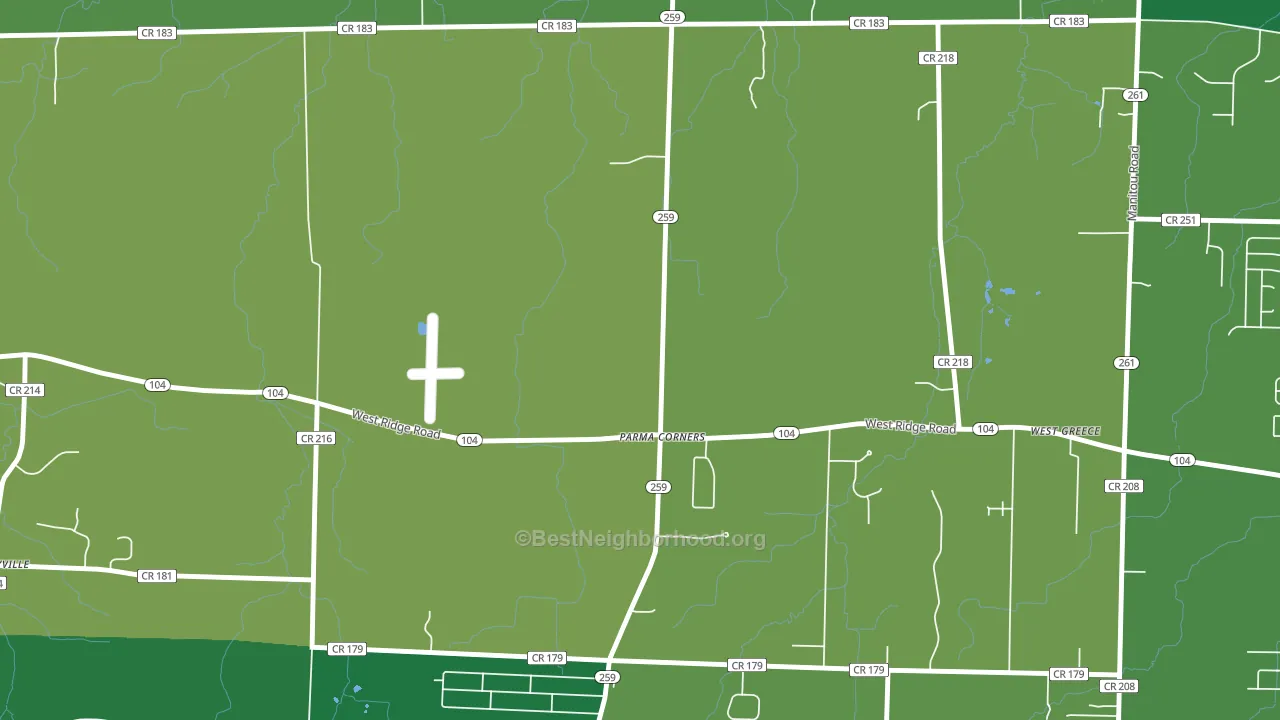 Parma Corners, NY block-group voter-turnout map