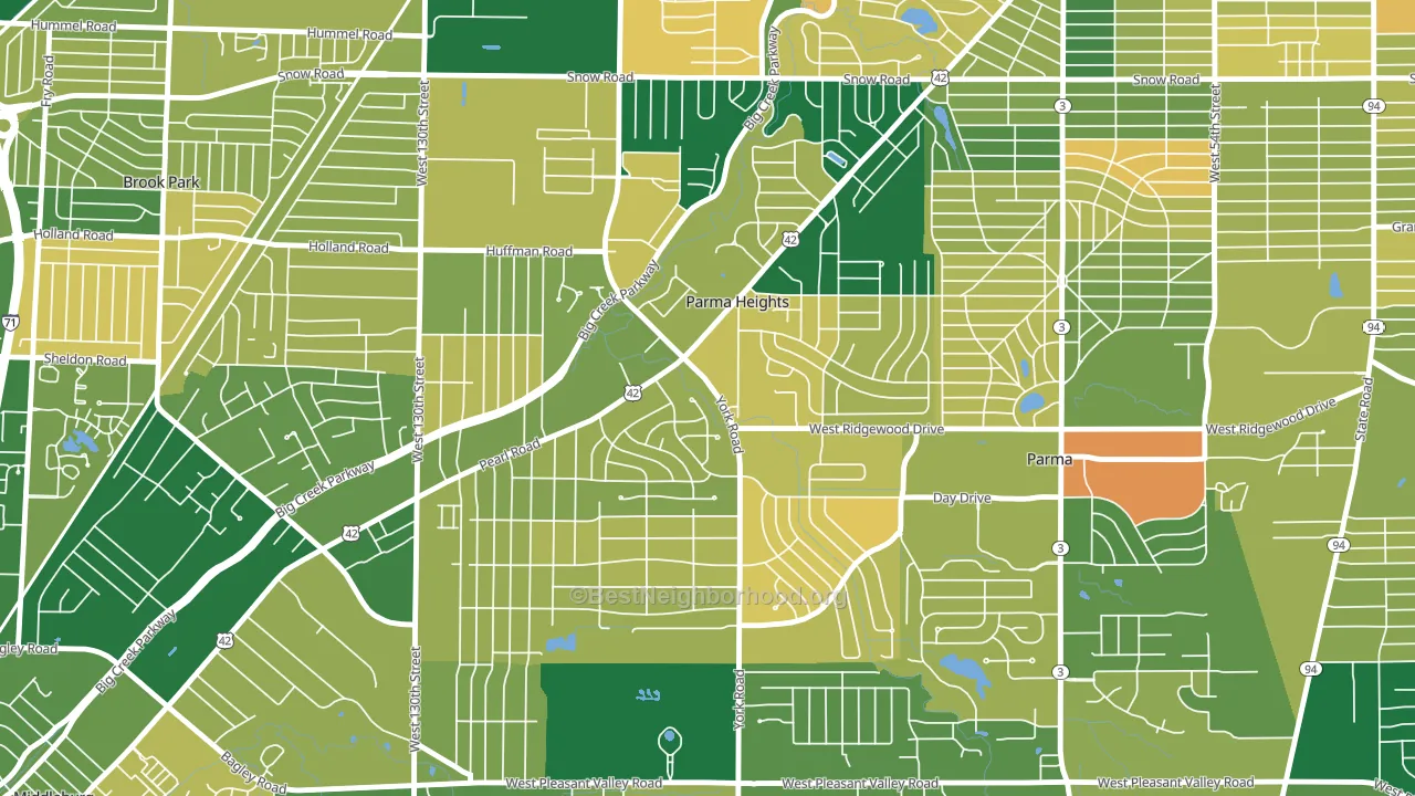 Parma Heights, OH block-group voter-turnout map