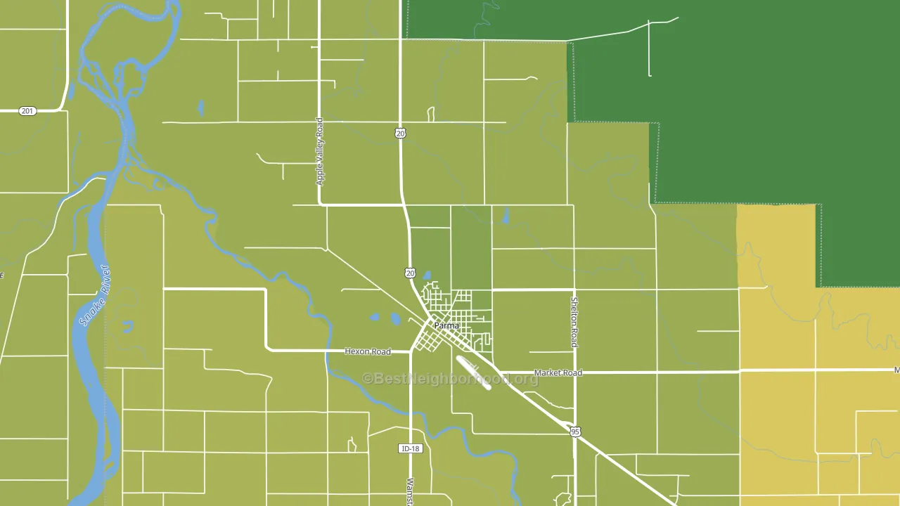Parma, ID block-group voter-turnout map