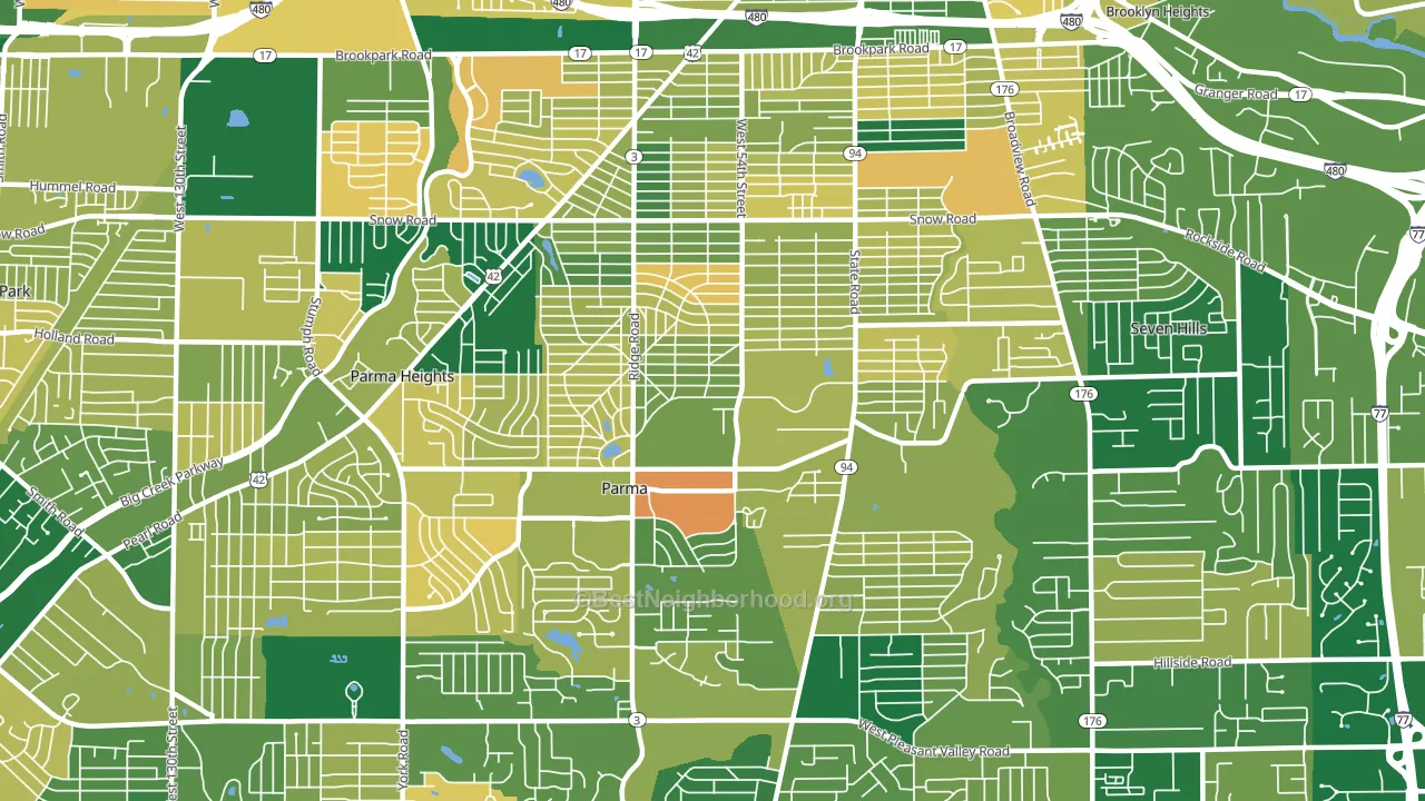 Parma, OH block-group voter-turnout map
