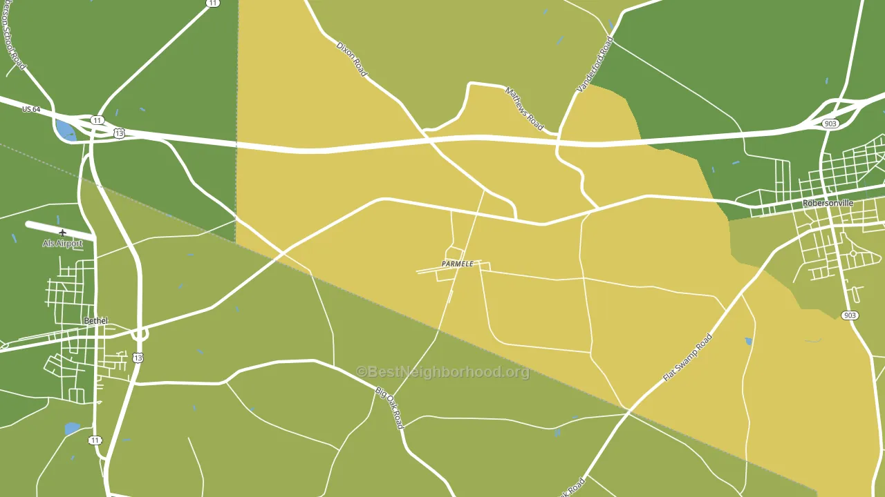 Parmele, NC block-group voter-turnout map