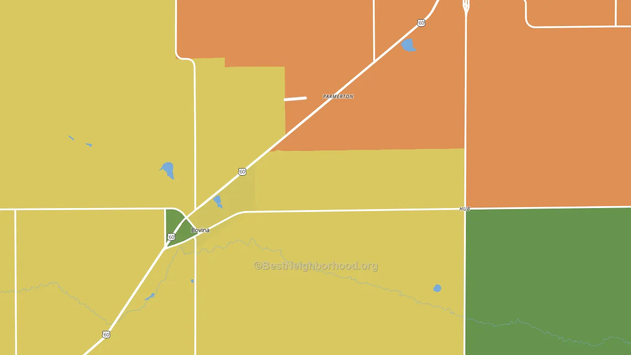 Parmer County, TX block-group voter-turnout map