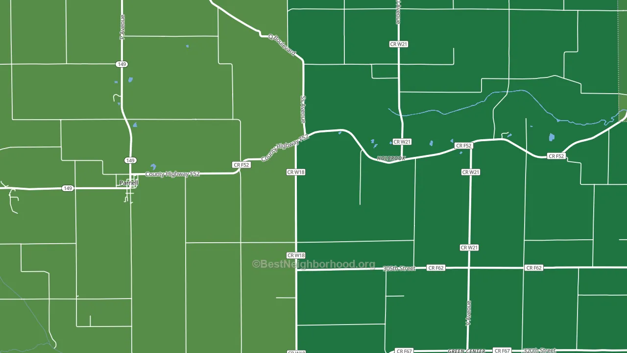 Parnell, IA block-group voter-turnout map