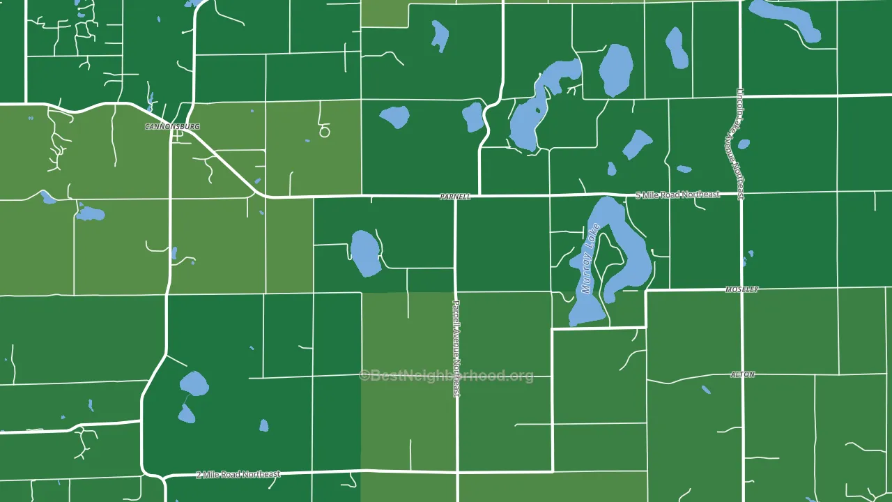 Parnell, MI block-group voter-turnout map