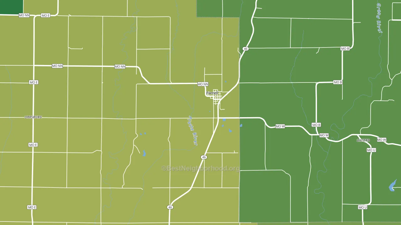 Parnell, MO block-group voter-turnout map