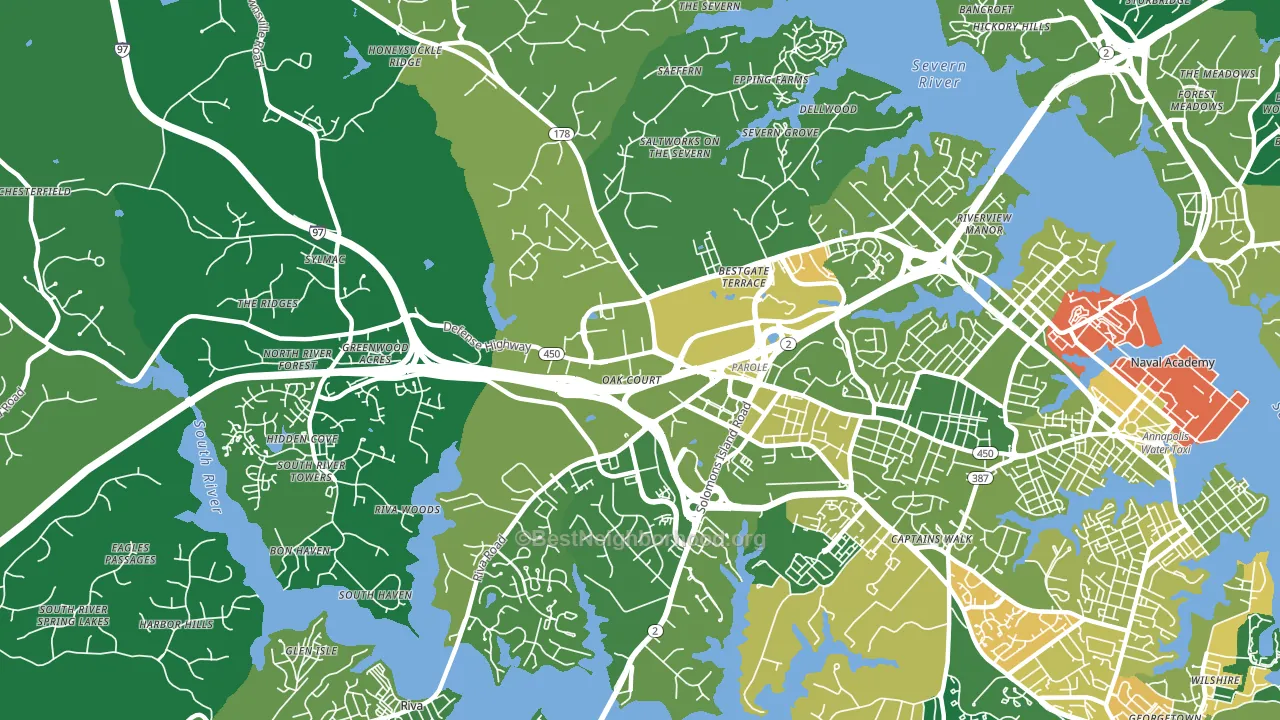 Parole, MD block-group voter-turnout map