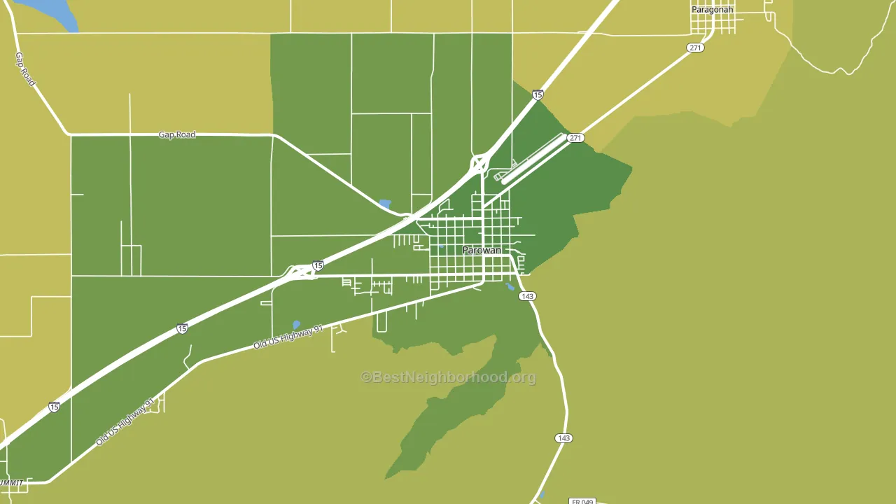 Parowan, UT block-group voter-turnout map