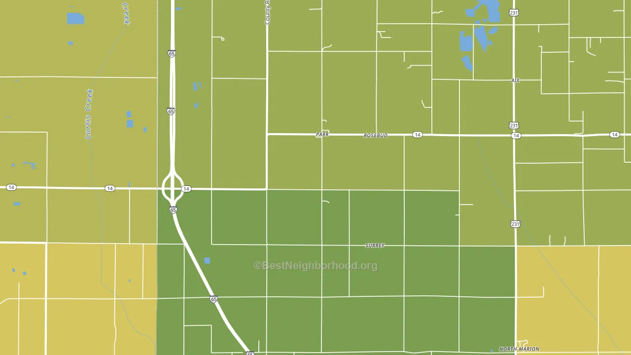 Parr, IN block-group voter-turnout map