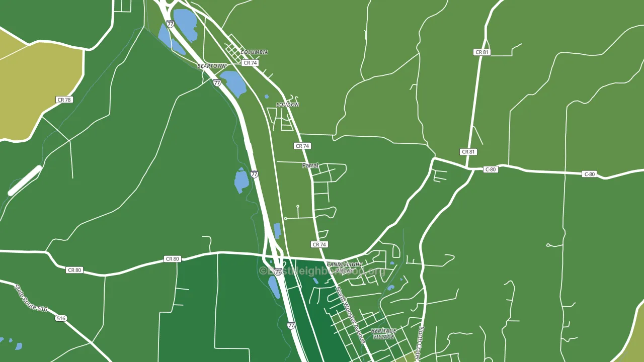 Parral, OH block-group voter-turnout map