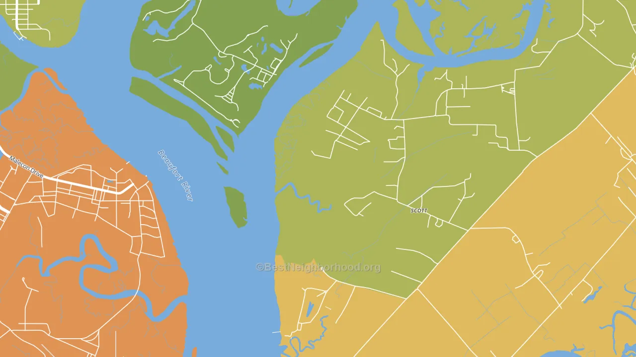 Parris Island, SC block-group voter-turnout map