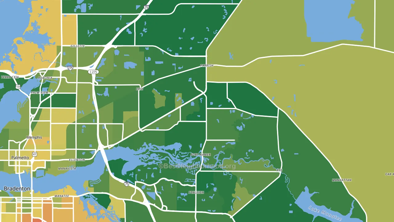 Parrish, FL block-group voter-turnout map