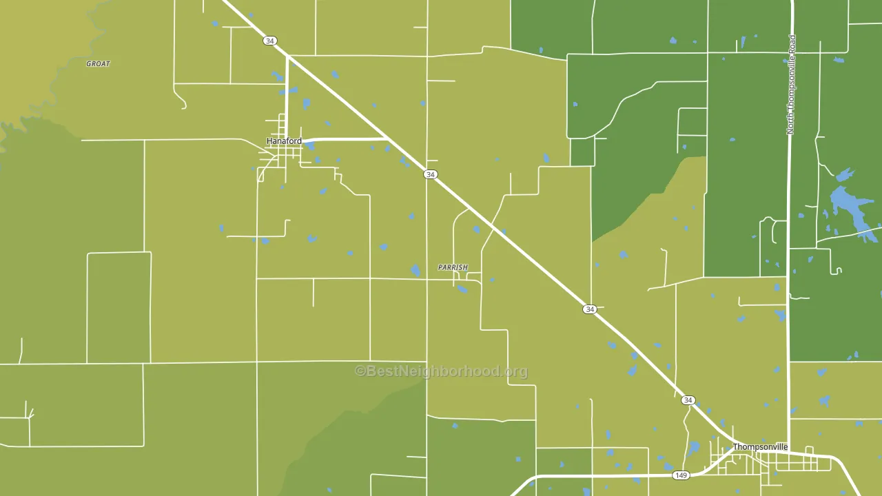 Parrish, IL block-group voter-turnout map