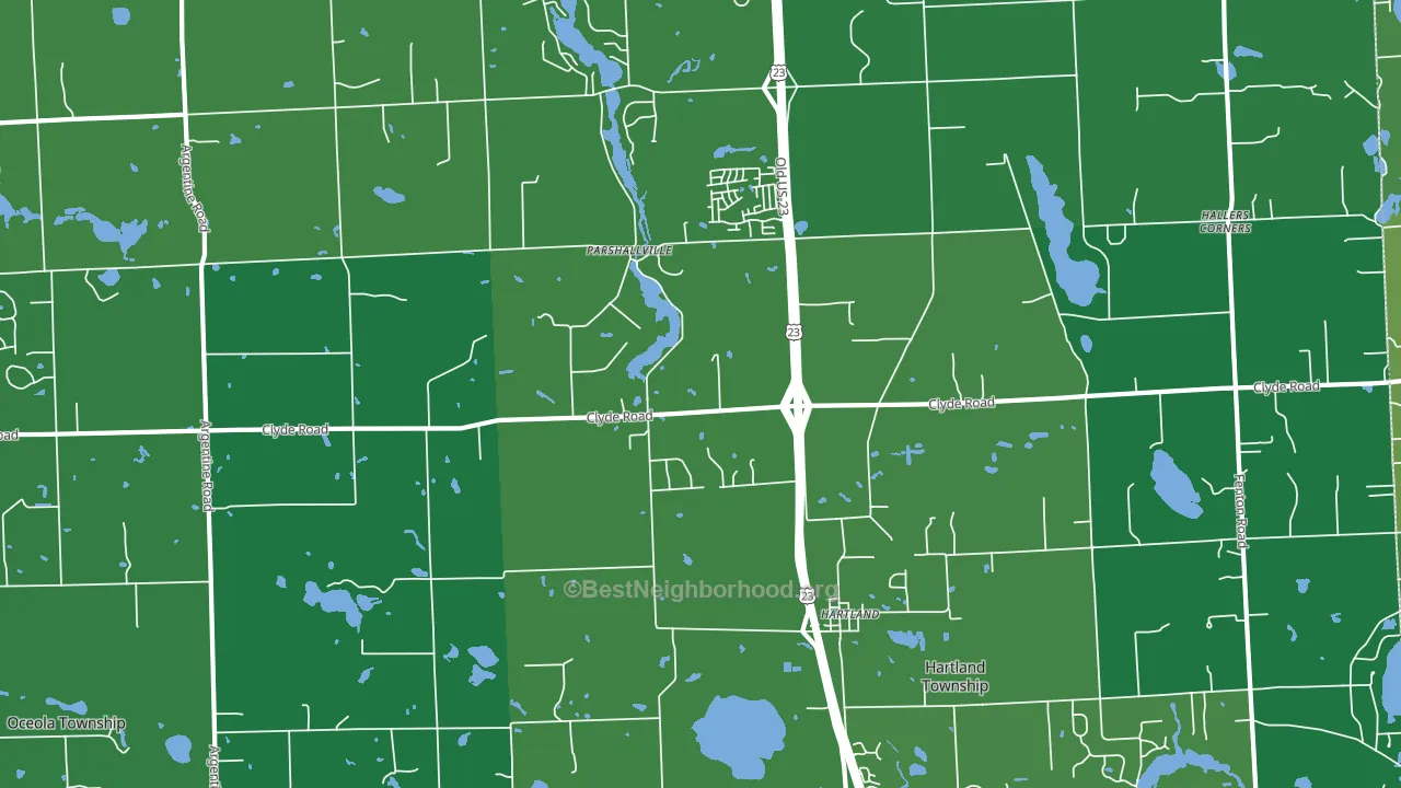 Parshallville, MI block-group voter-turnout map