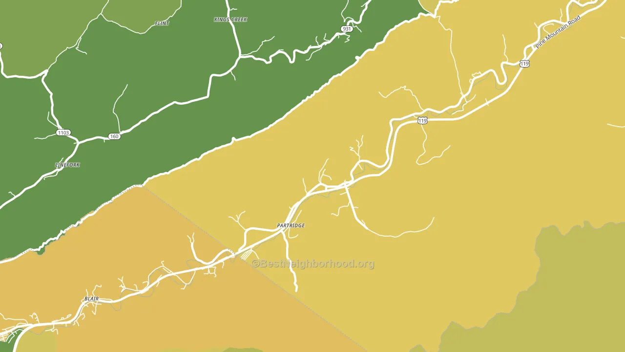 Partridge, KY block-group voter-turnout map