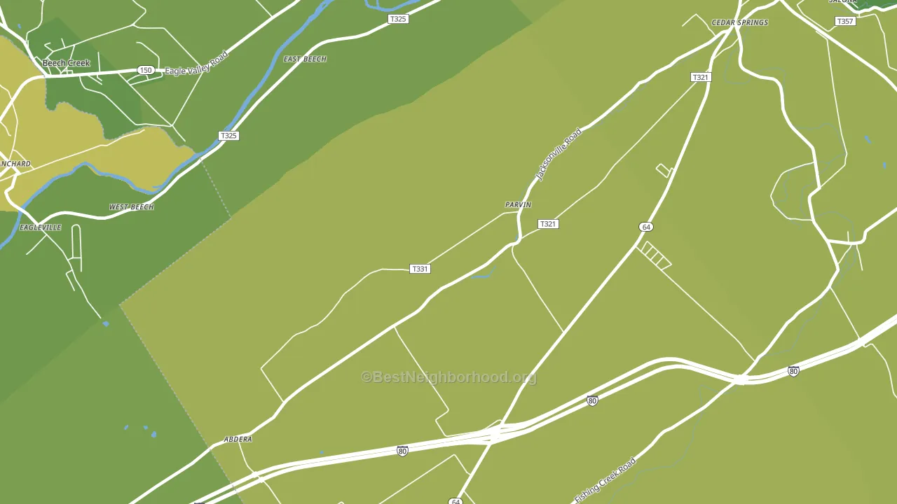 Parvin, PA block-group voter-turnout map