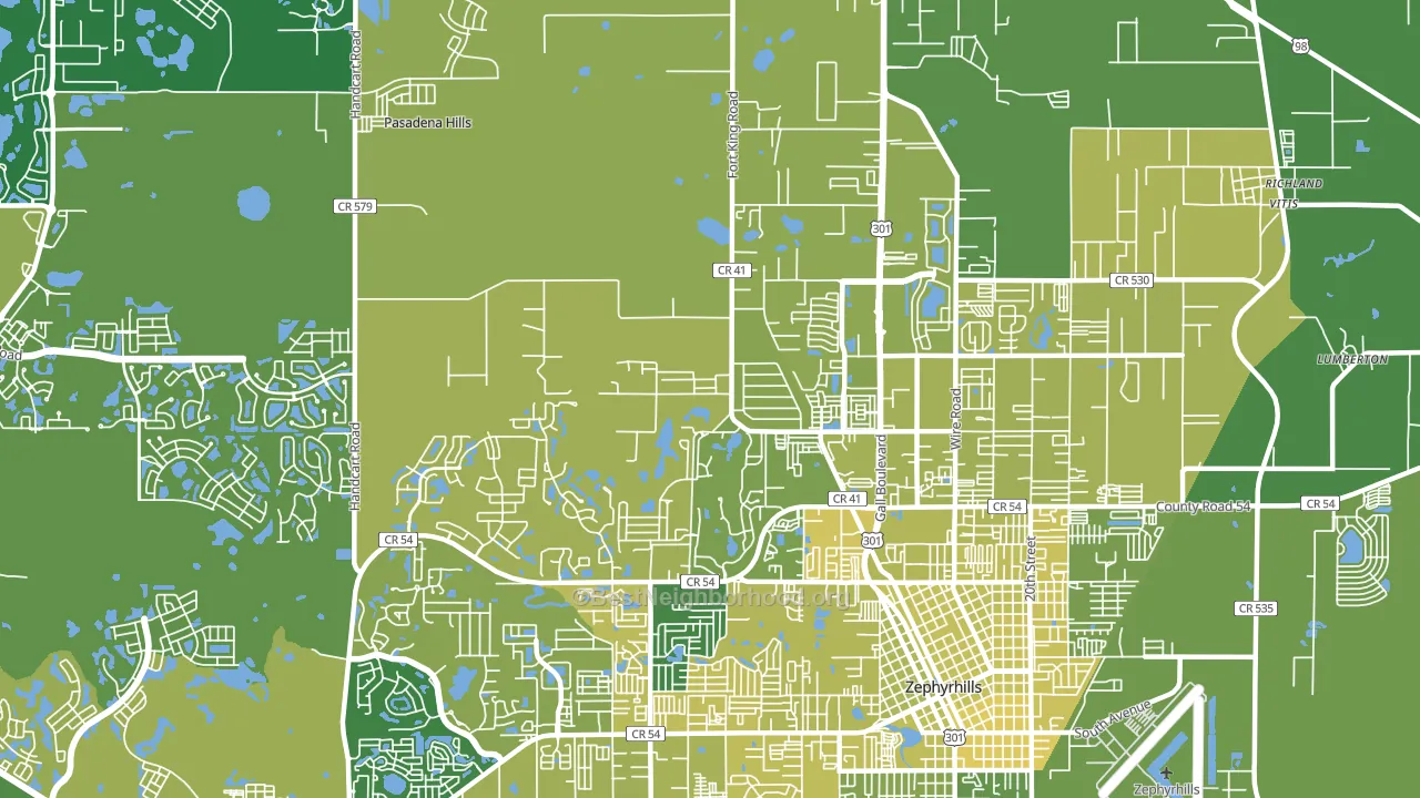 Pasadena Hills, FL block-group voter-turnout map