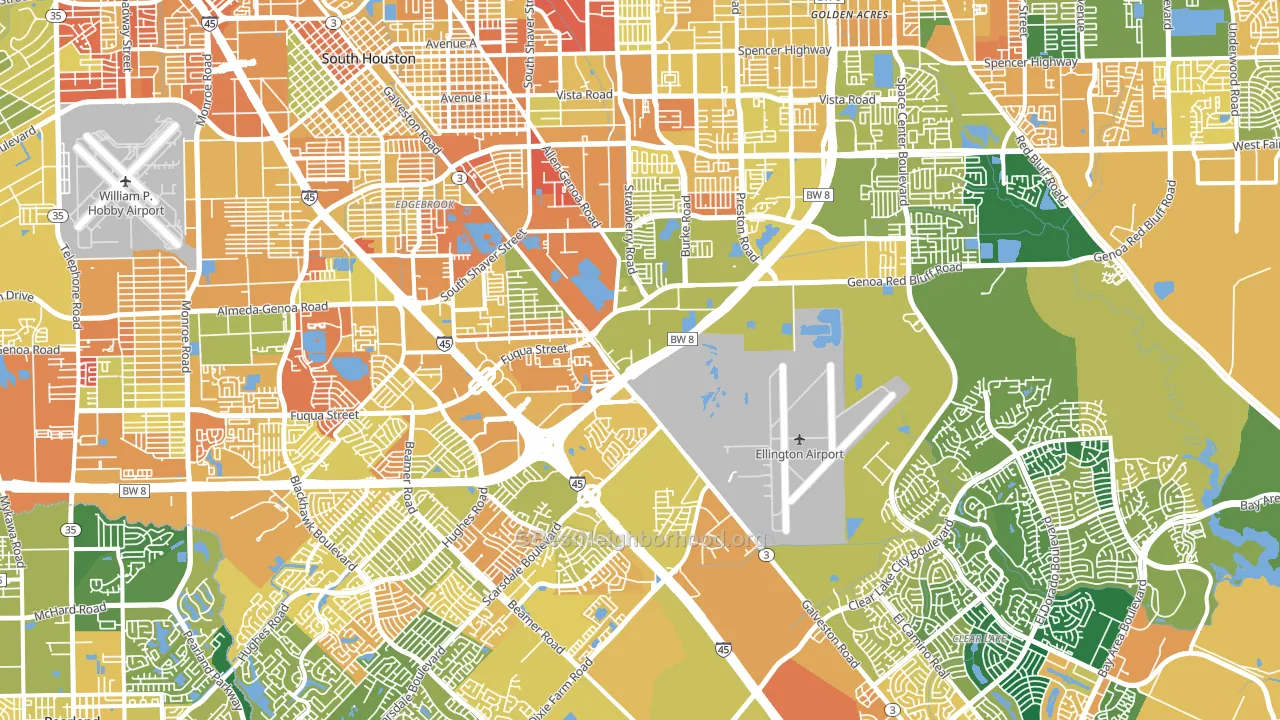 Pasadina, Houston, TX block-group voter-turnout map