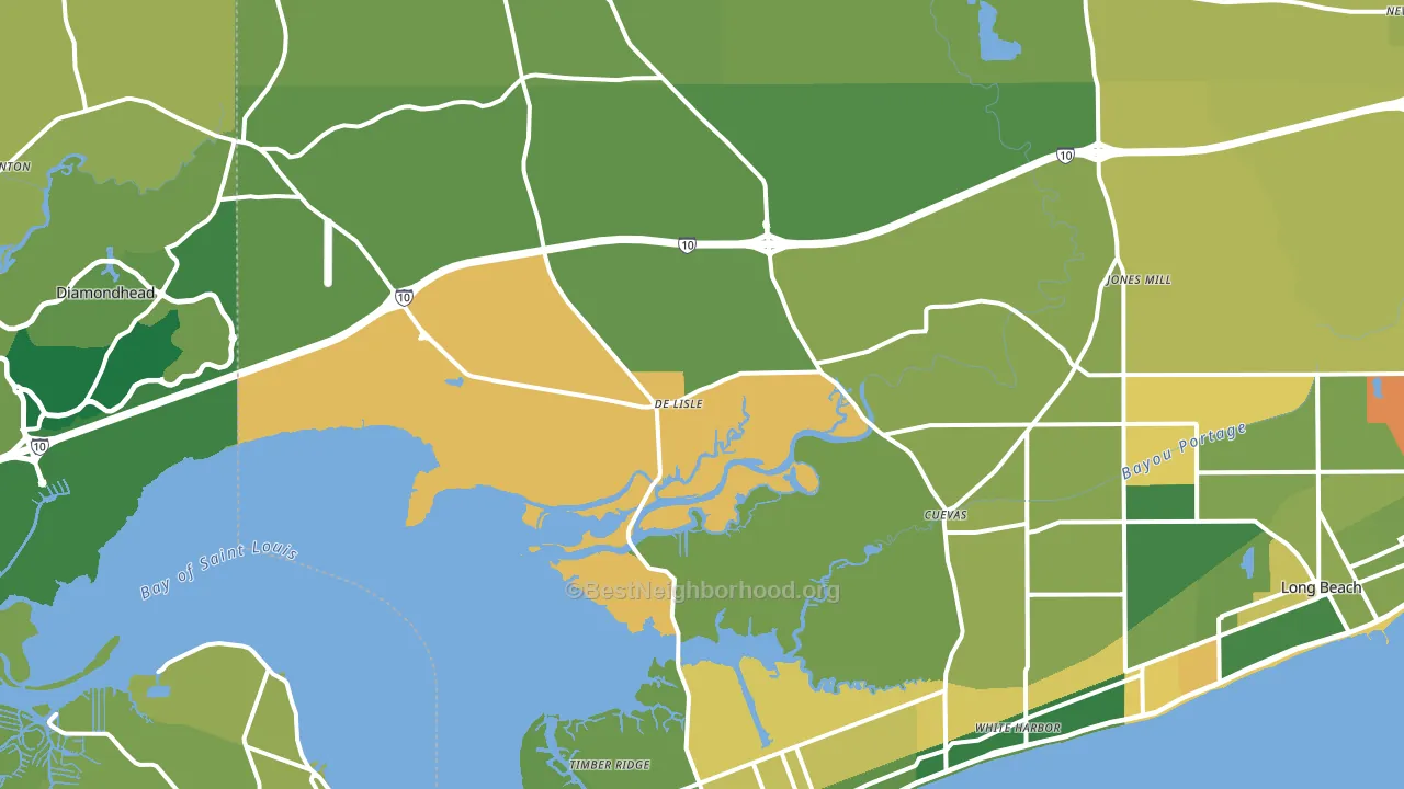 Pass Christian, MS block-group voter-turnout map