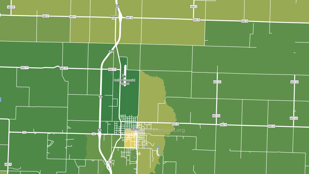 Passaic, MO block-group voter-turnout map