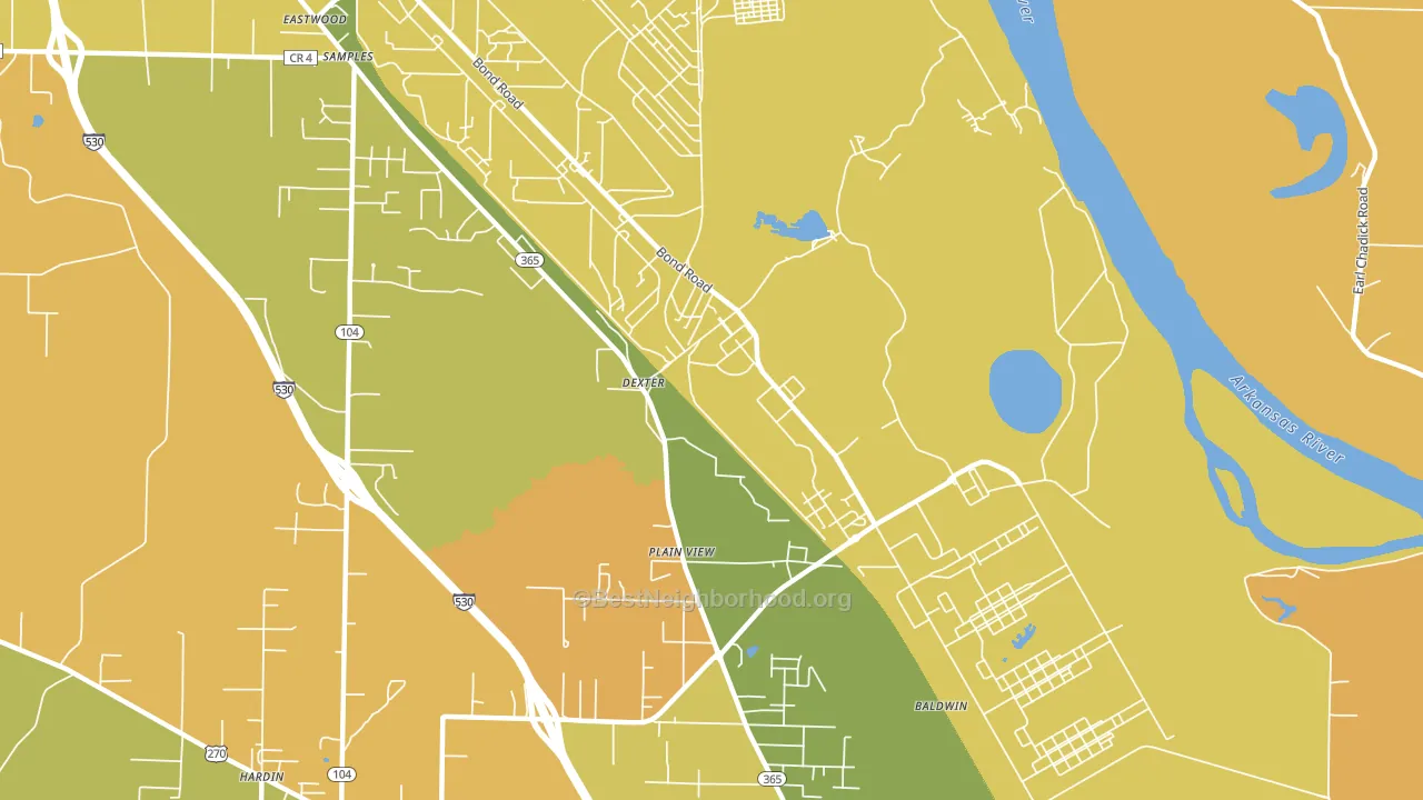 Pastoria, AR block-group voter-turnout map