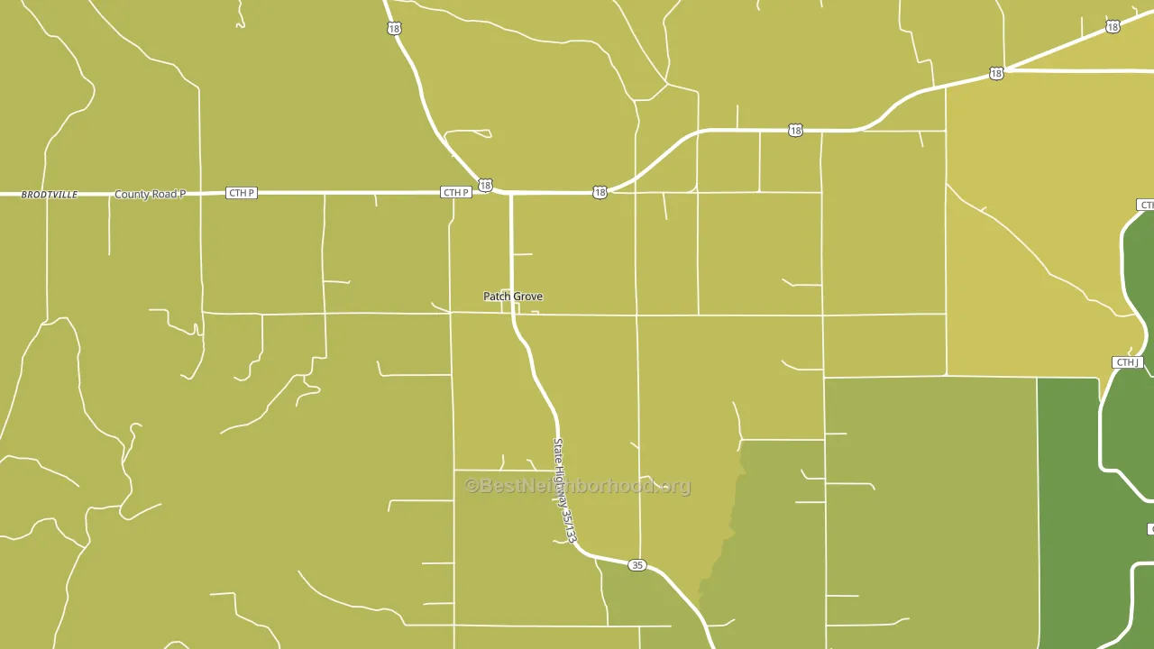 Patch Grove, WI block-group voter-turnout map