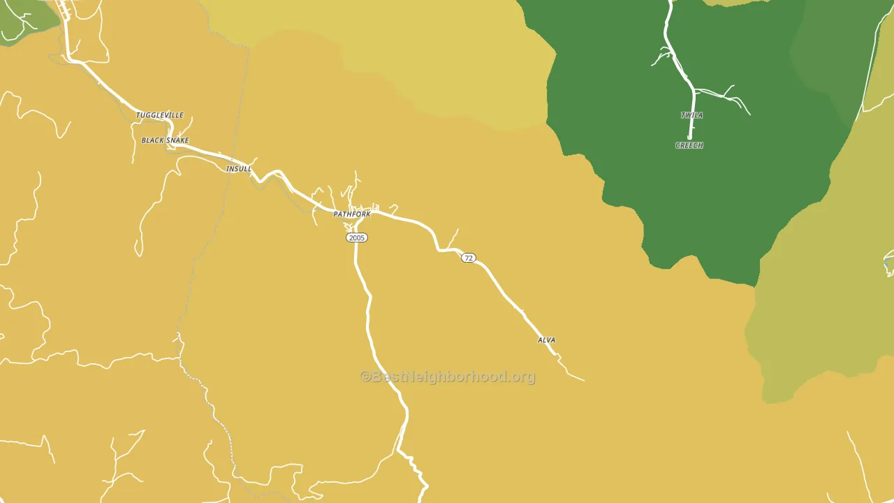 Pathfork, KY block-group voter-turnout map
