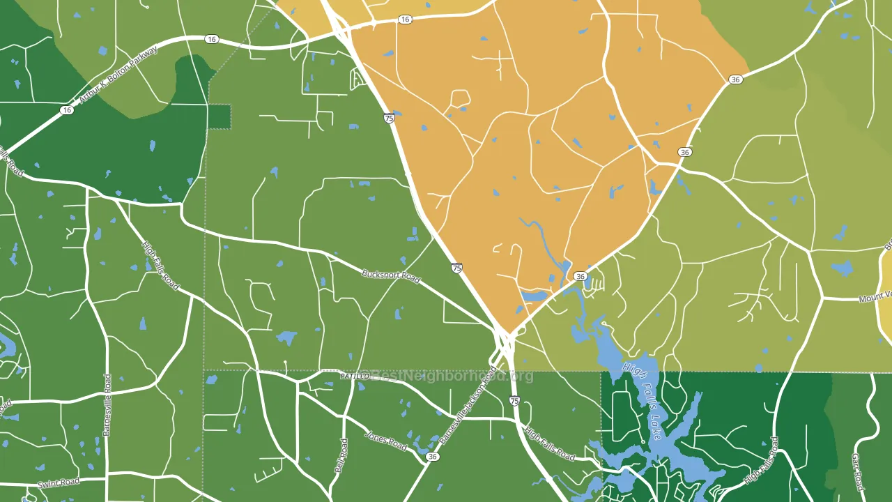 Patillo, GA block-group voter-turnout map