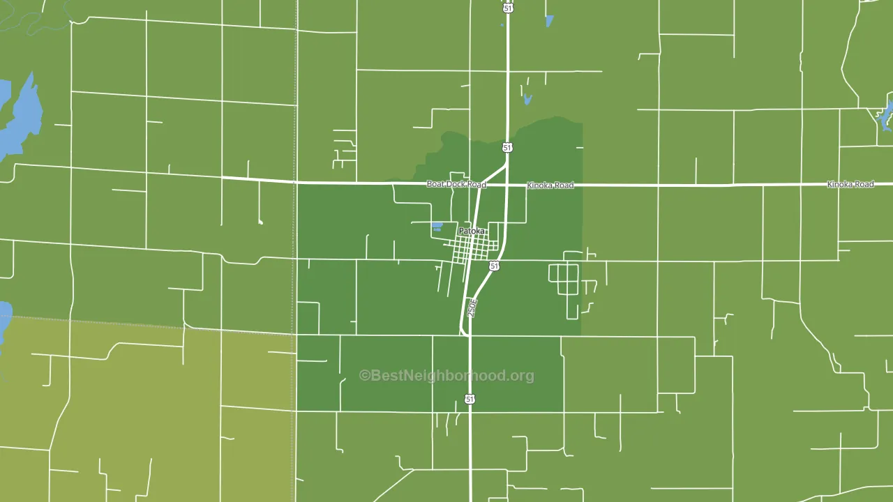Patoka, IL block-group voter-turnout map