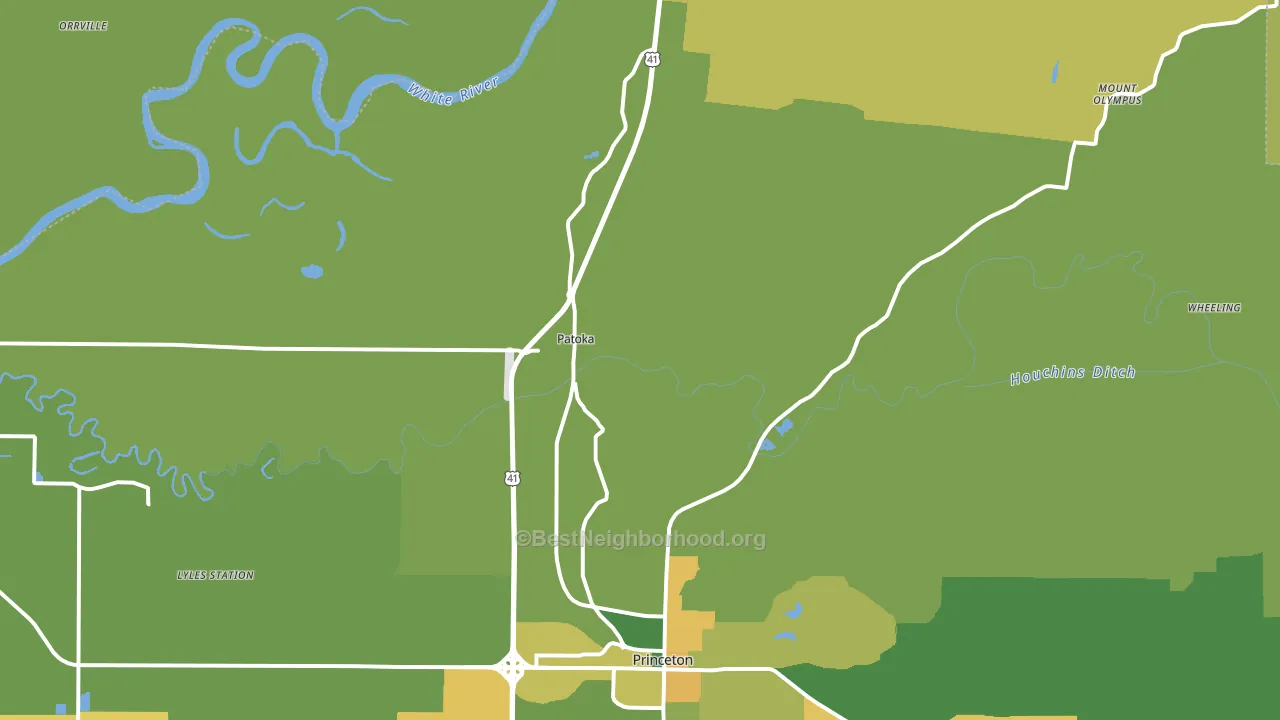 Patoka, IN block-group voter-turnout map
