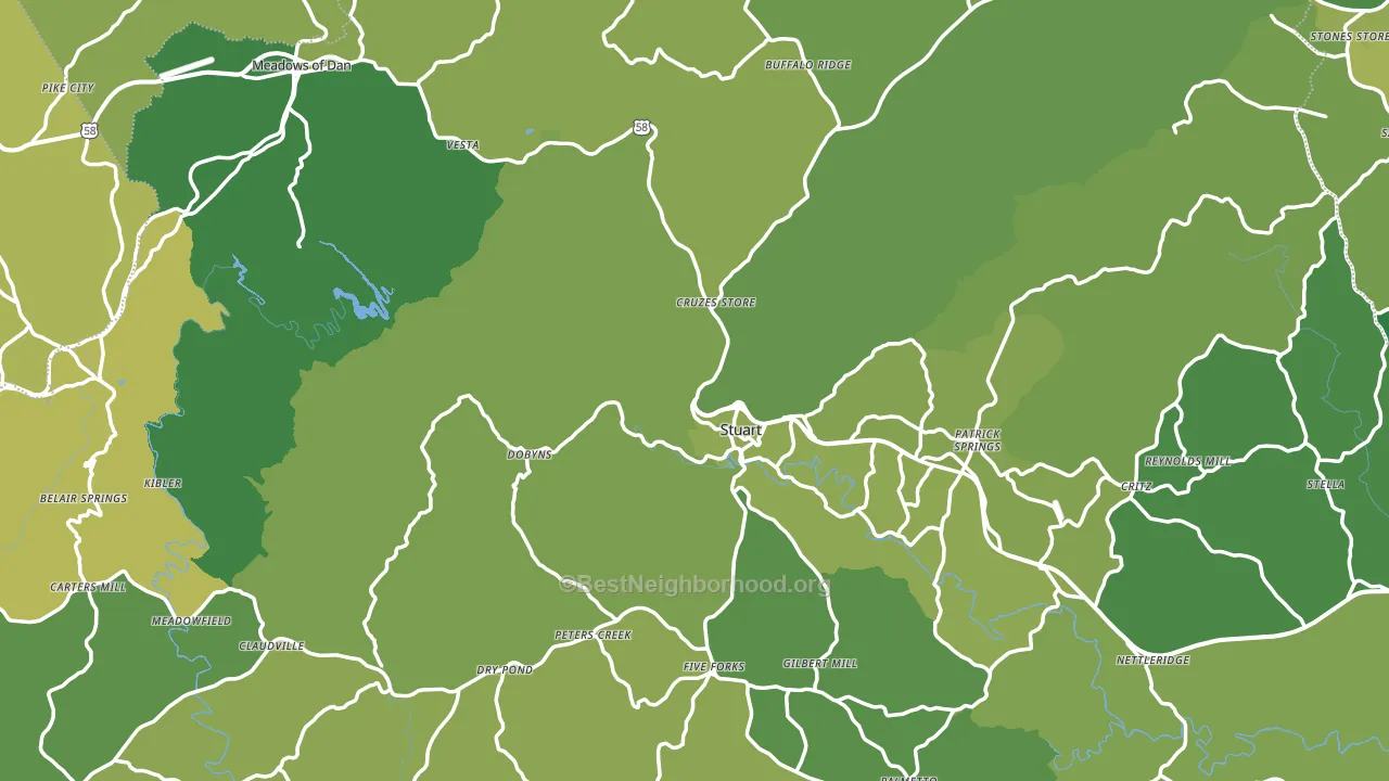 Patrick County, VA block-group voter-turnout map