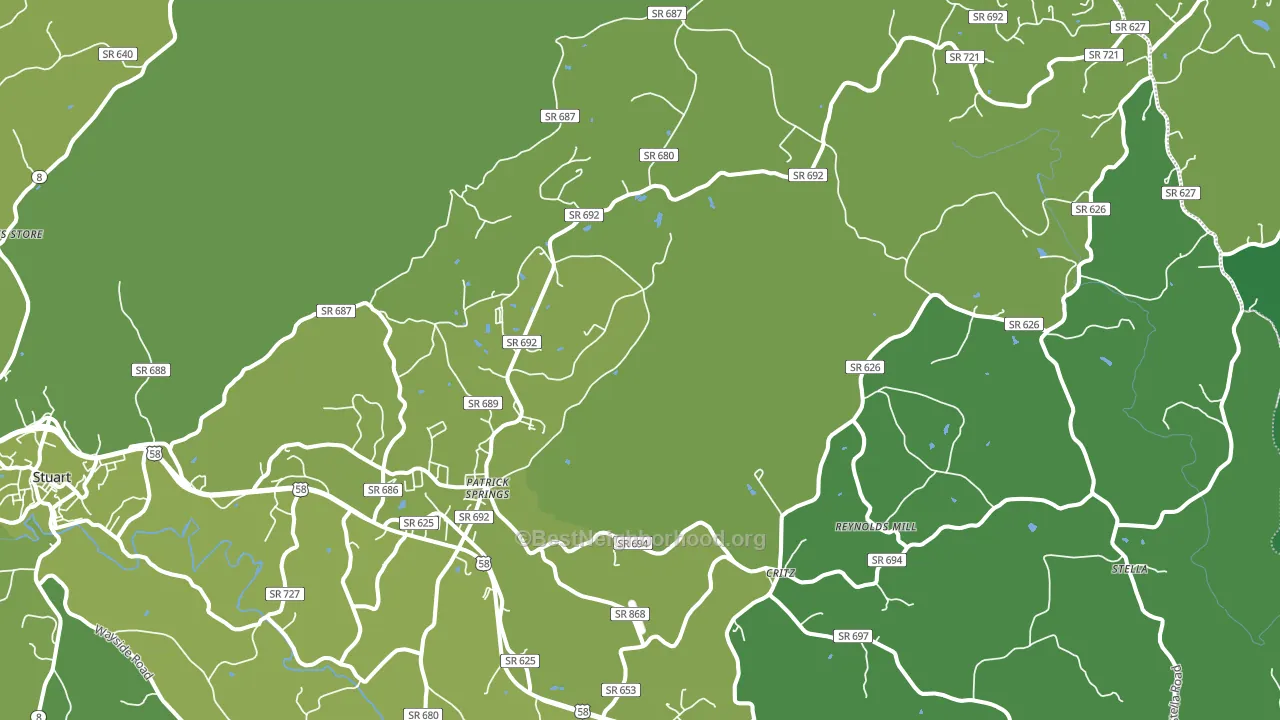 Patrick Springs, VA block-group voter-turnout map