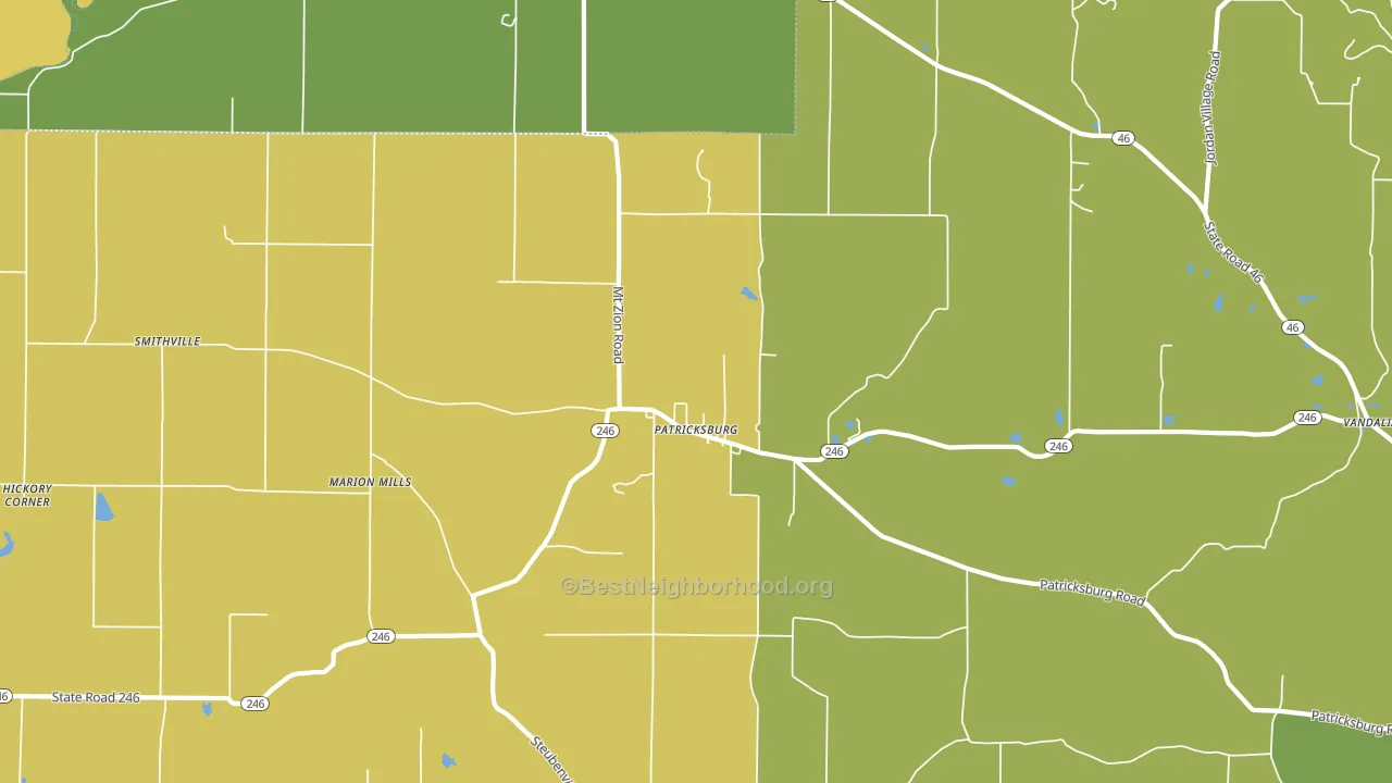 Patricksburg, IN block-group voter-turnout map