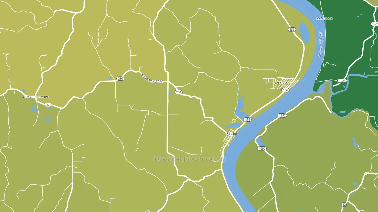 Patriot, IN block-group voter-turnout map
